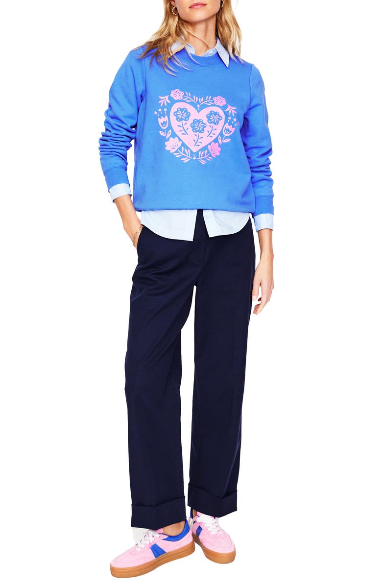 Boden Hannah Embroidered Cotton Graphic Sweatshirt, Alternate, color,