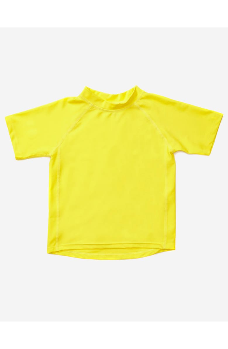Leveret Kids Short Sleeve Rash Guard, UPF 50+ Swim Shirt, Main, color, Yellow
