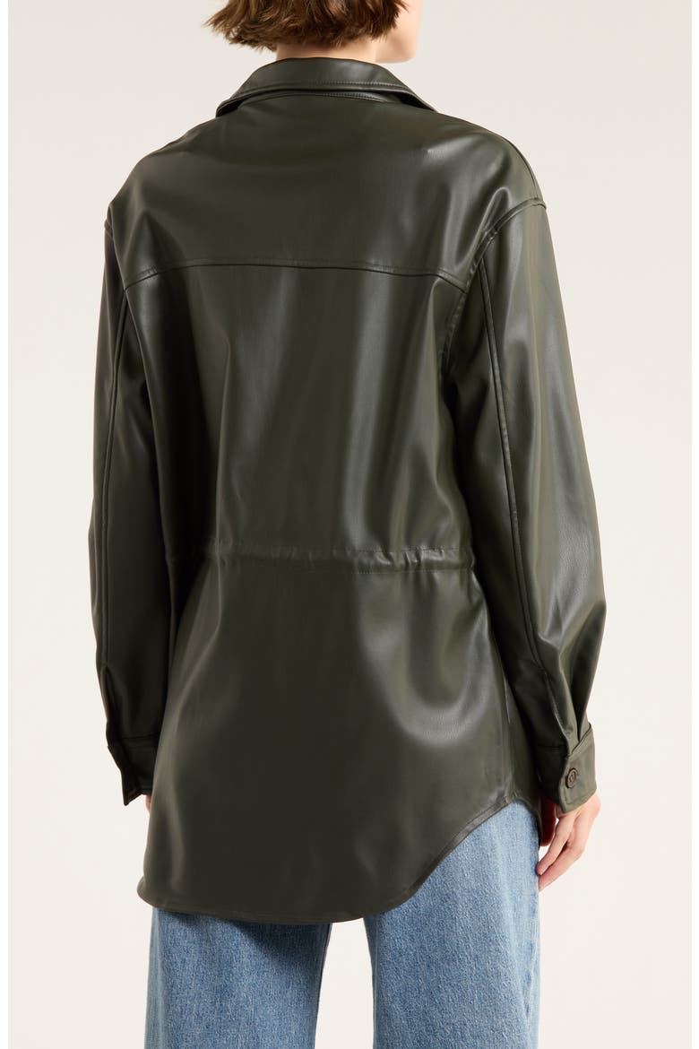 Faux Leather Jacket, Alternate, color, OLIVE