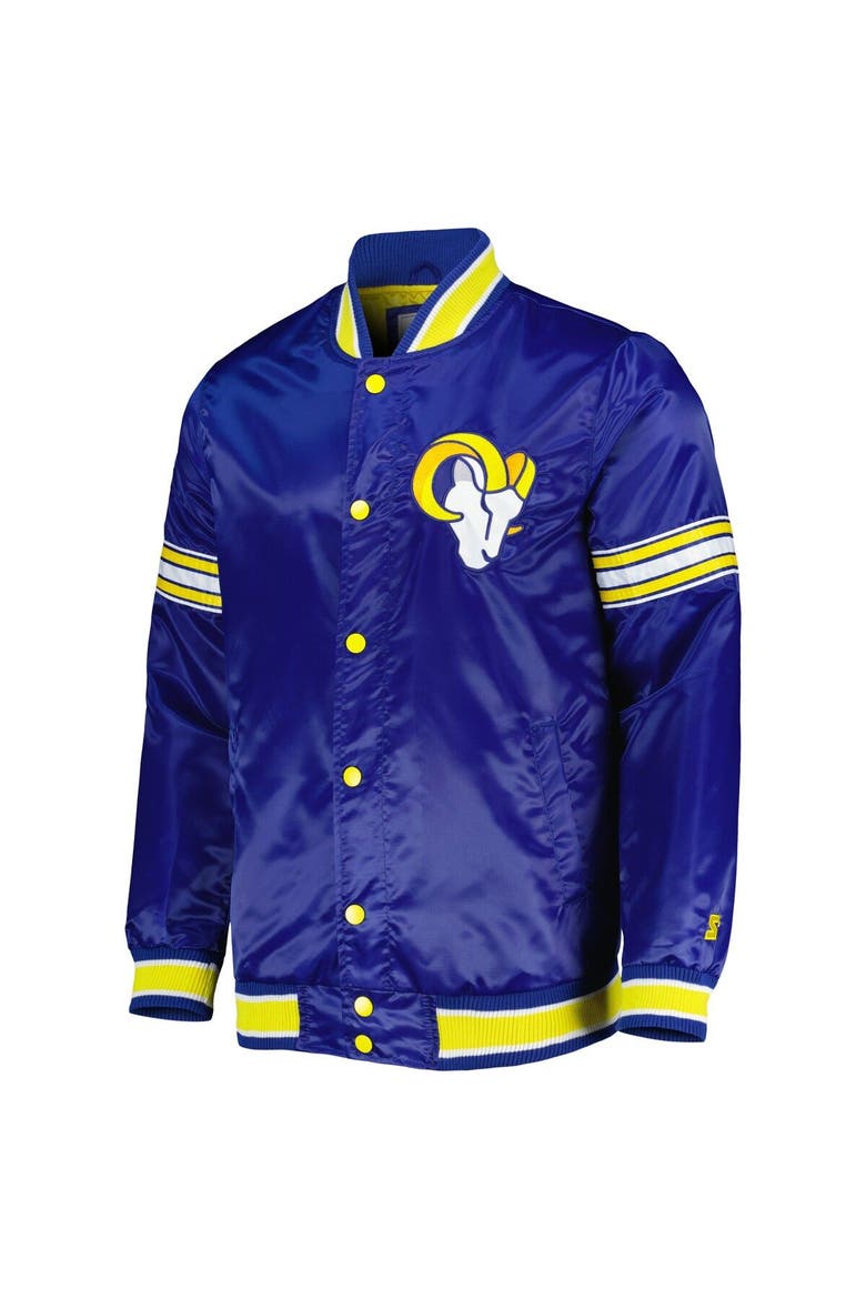 Men's Starter Royal Los Angeles Rams Midfield Satin Full-Snap Varsity Jacket, Alternate, color, Royal