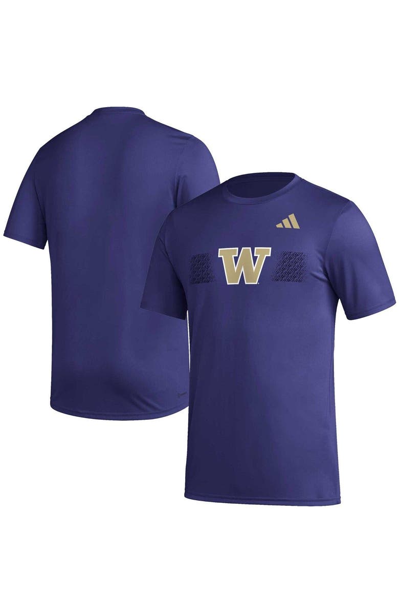 adidas Men's adidas Purple Washington Huskies Pregame AEROREADY T-Shirt, Alternate, color, 