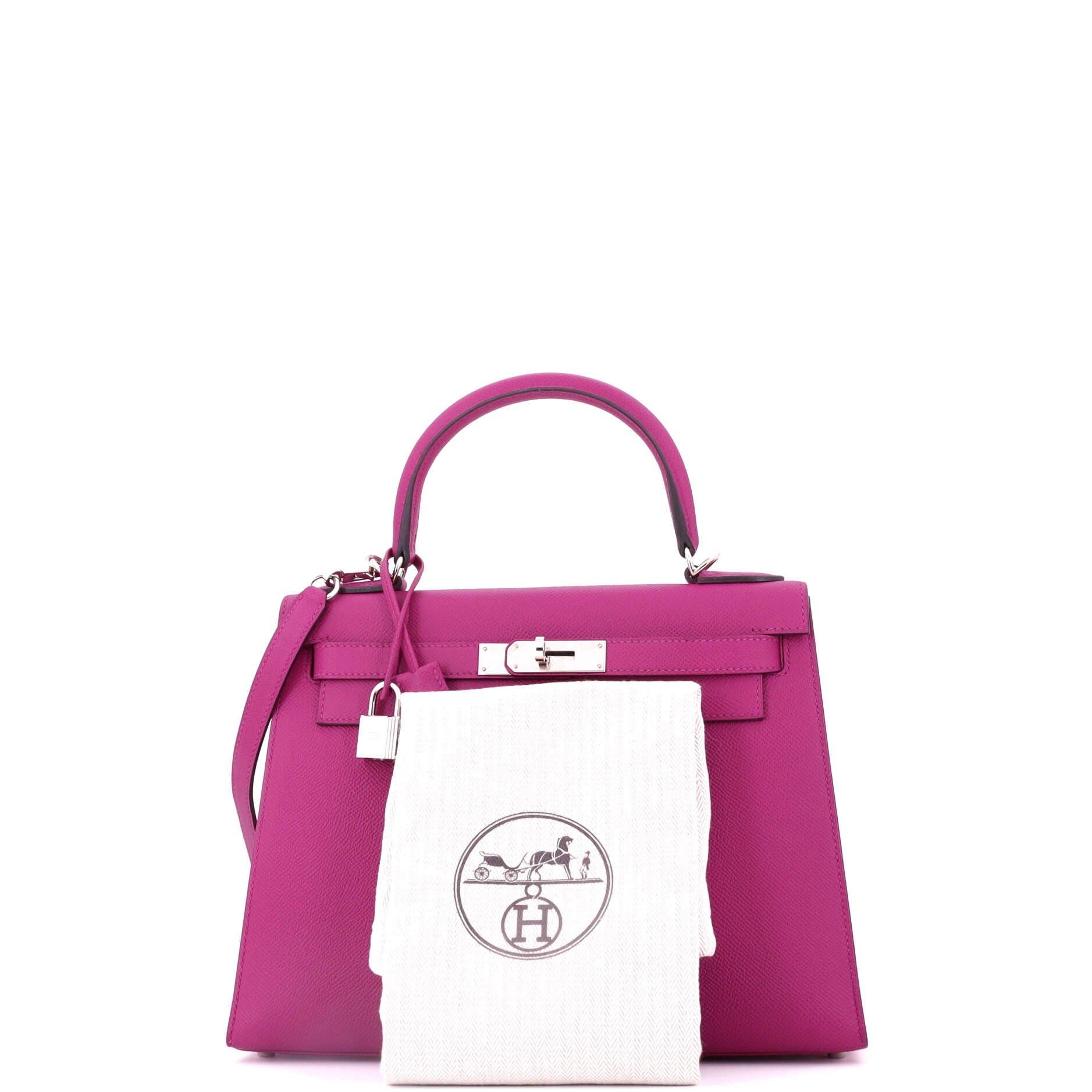 Pre-Owned Hermes Kelly Handbag Pink Epsom with Palladium Hardware 28, Alternate, color, 
