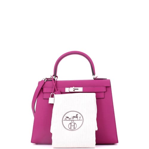 Pre-owned Hermes  Hermes Kelly Handbag Pink Epsom With Palladium Hardware 28 In Pink
