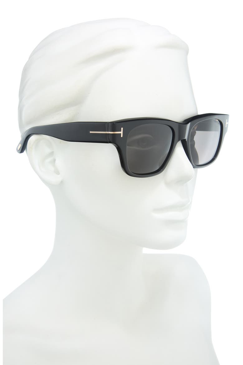 Caine 53mm Square Sunglasses, Alternate, color, SHINY BLACK / SMOKE