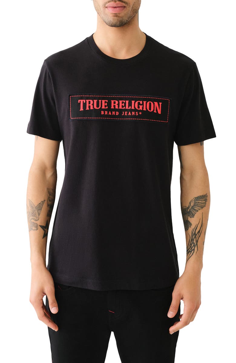 True Religion Frayed Arch Cotton Graphic T-Shirt, Main, color,