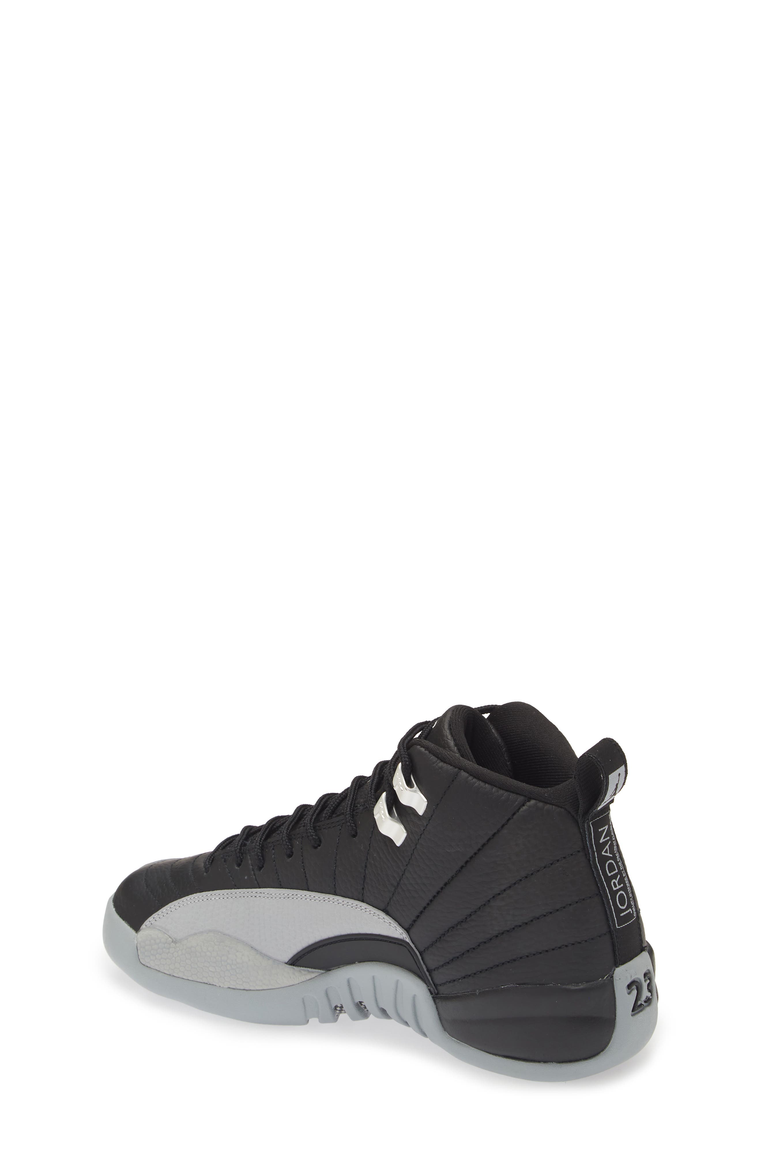 Kids' Air Jordan 12 Retro Basketball Shoe, Alternate, color, BLACK/ WOLF GREY/ WHITE