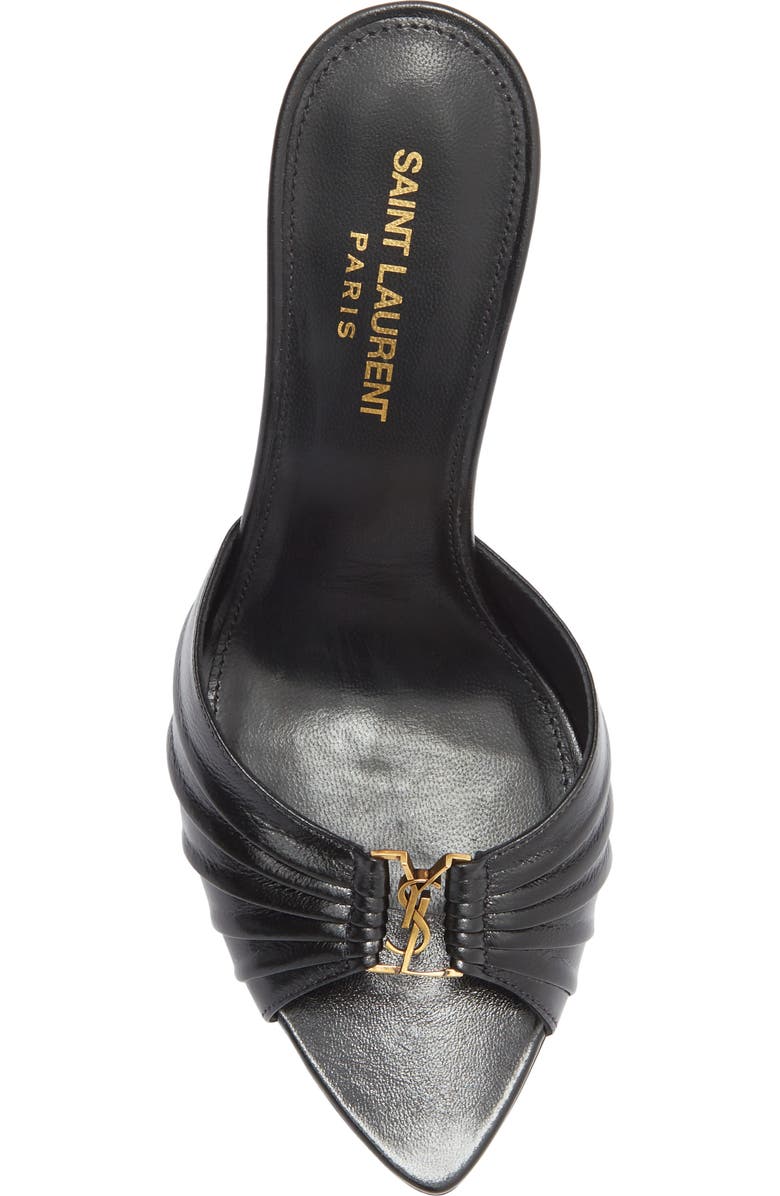 Saint Laurent Babylobne Slide Sandal, Alternate, color, Nero