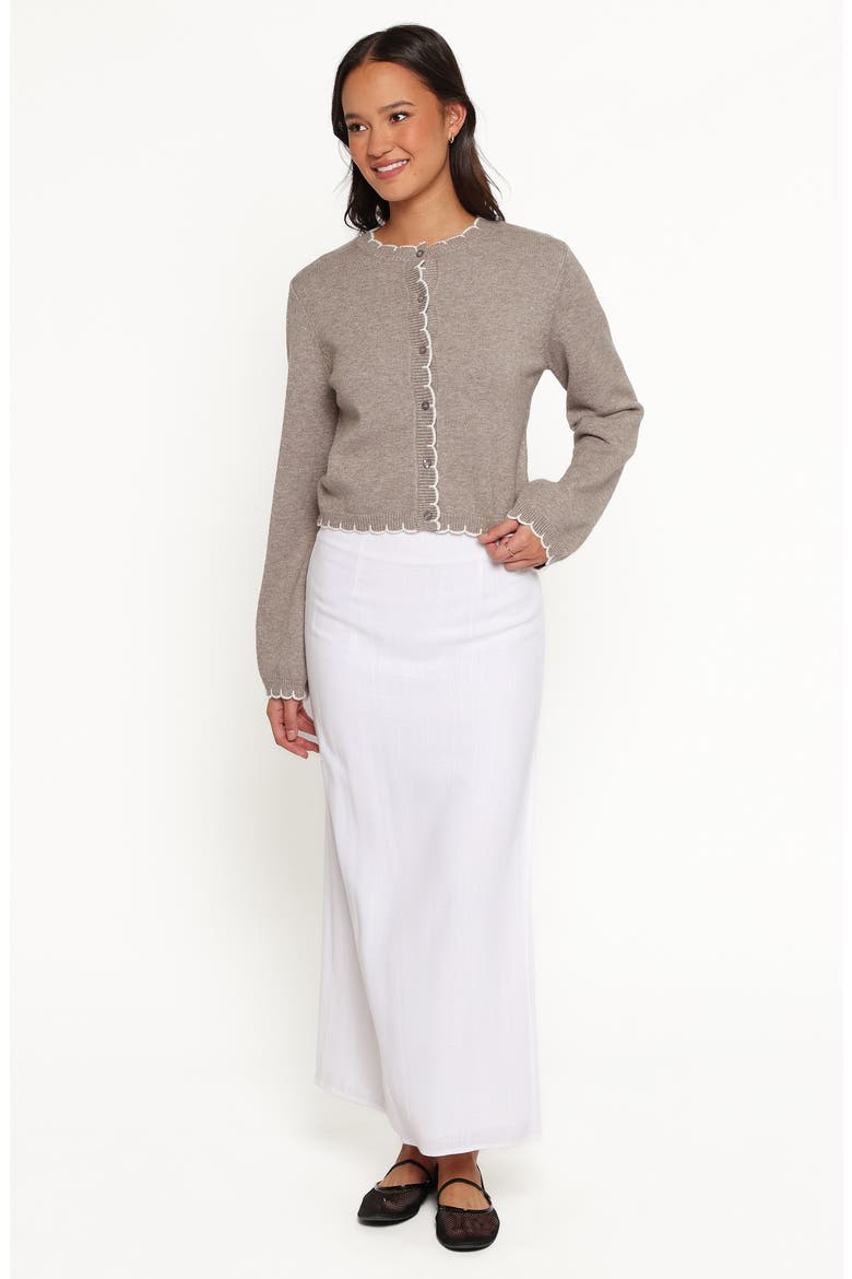 Payton Scallop Cardigan, Alternate, color, GREY