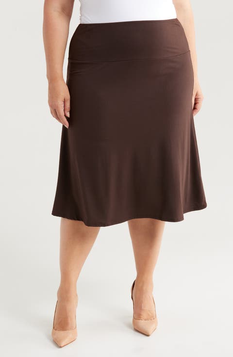High Waist A-Line Linen Skirt 4114