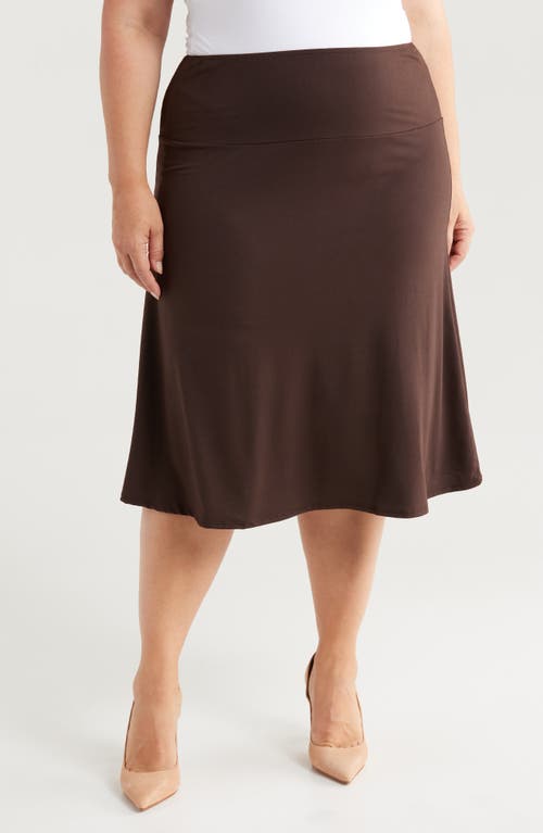 24seven Comfort Apparel A-Line Skirt in Brown  product