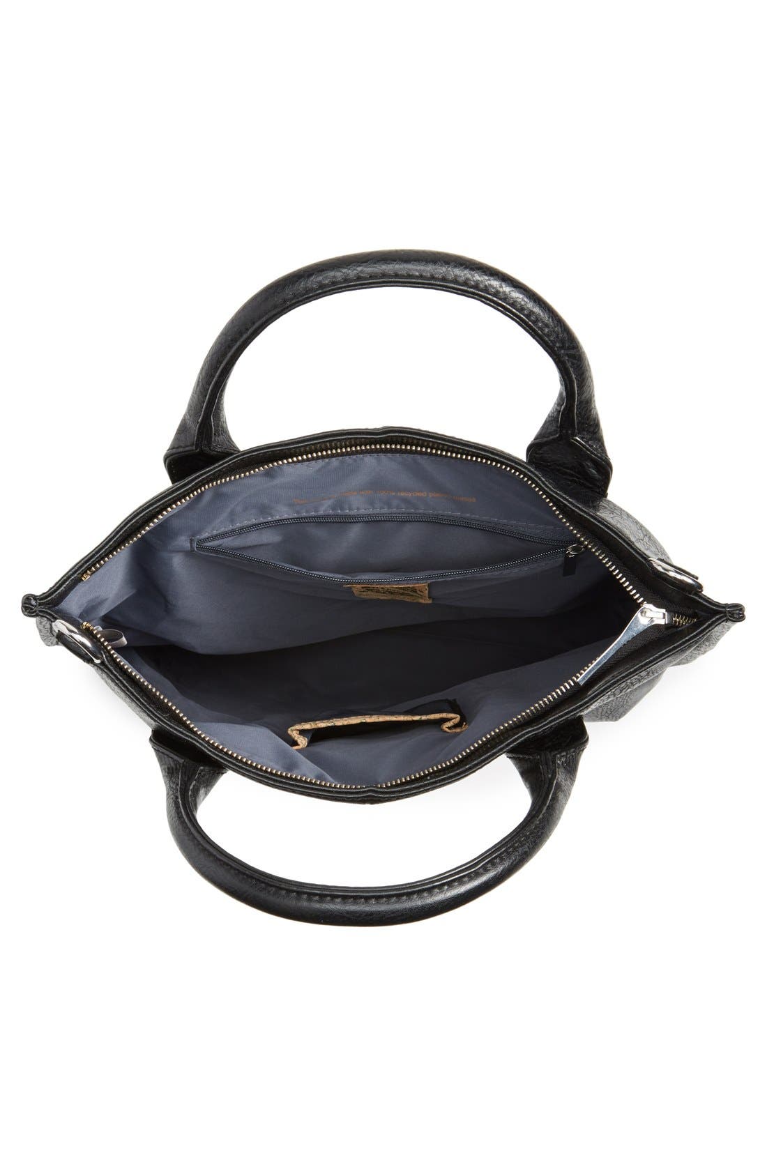 'Deeter' Vegan Leather Tote, Alternate, color, BLACK