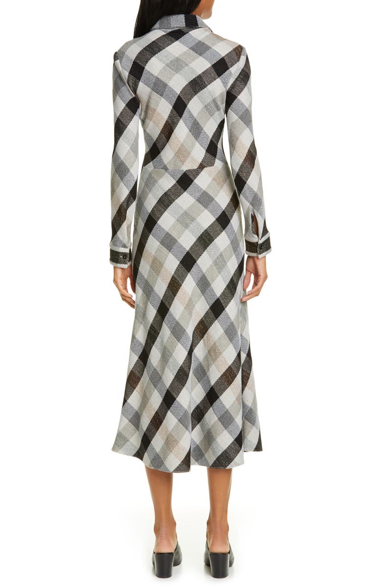 Rosetta Getty Plaid Long Sleeve Mouline Midi Shirtdress, Alternate, color, 