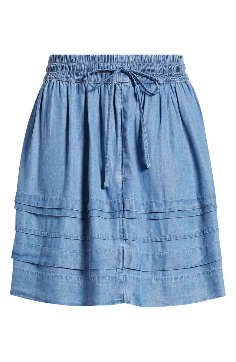 Caslon<sup>®</sup> Chambray Tiered Miniskirt, Alternate, color, Medium Wash