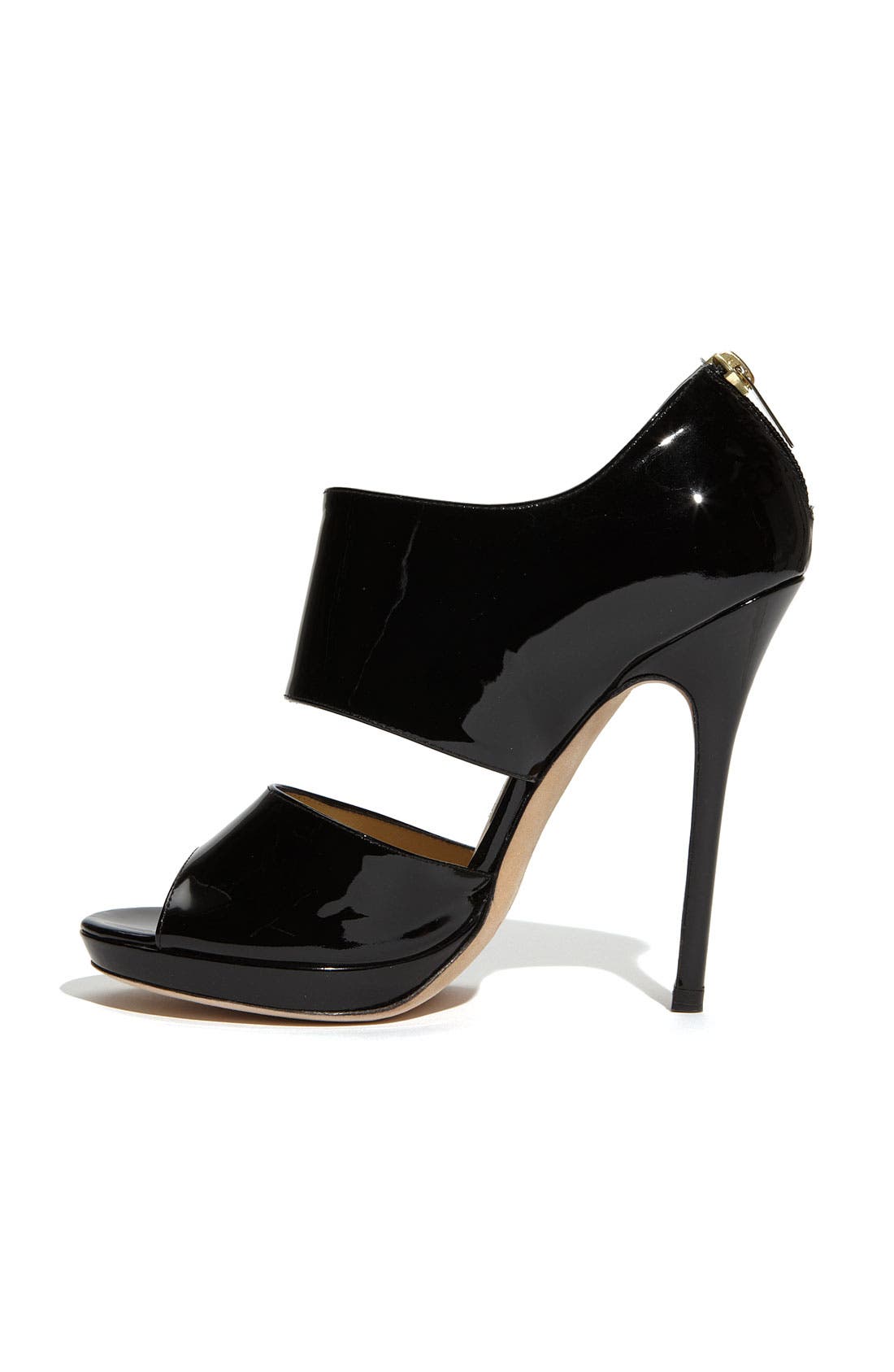 'Private' Cuff Patent Leather Sandal, Alternate, color, BLACK PATENT