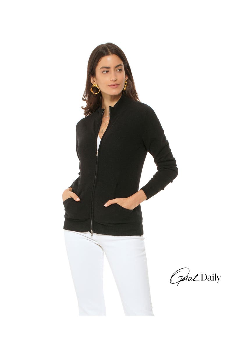 Monticelli Cashmere Pure Cashmere Zip Cardigan, Main, color,