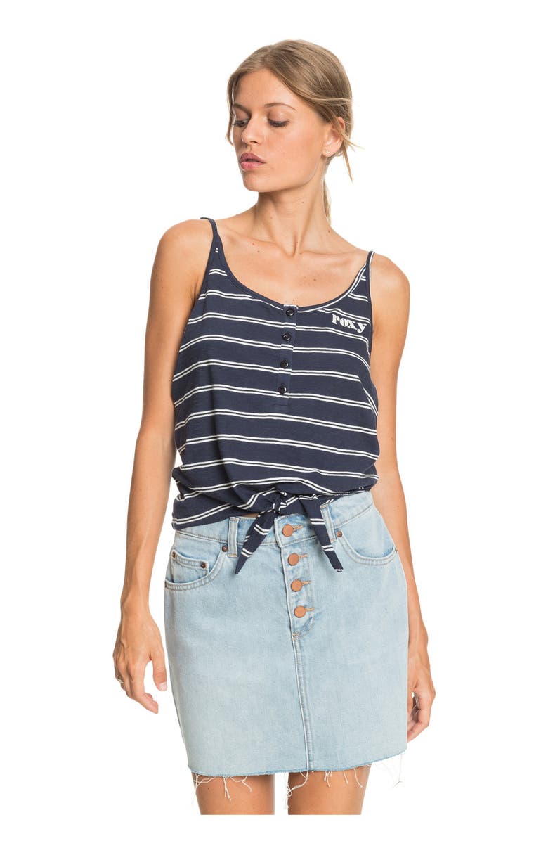 Roxy Surfing Girl Power High Waist Denim Skirt, Alternate, color, 