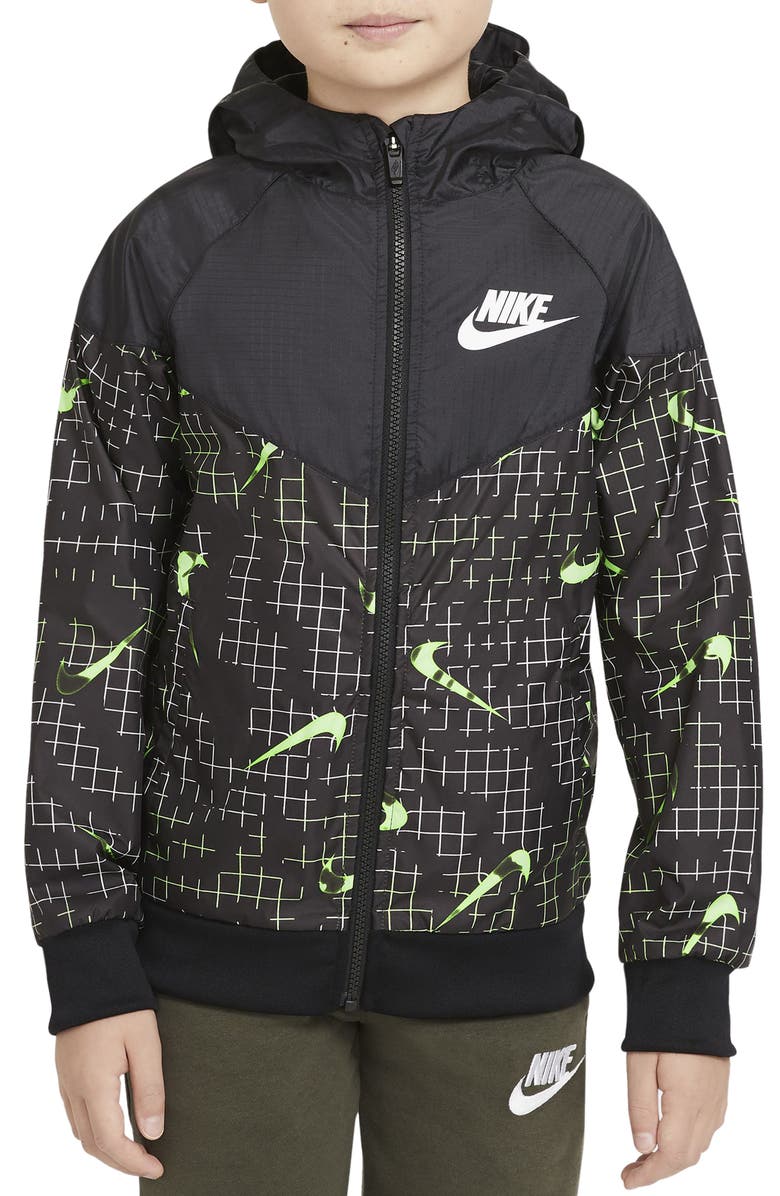 Nike Sportswear Kids' Glow In The Dark Windrunner Jacket, Main, color,