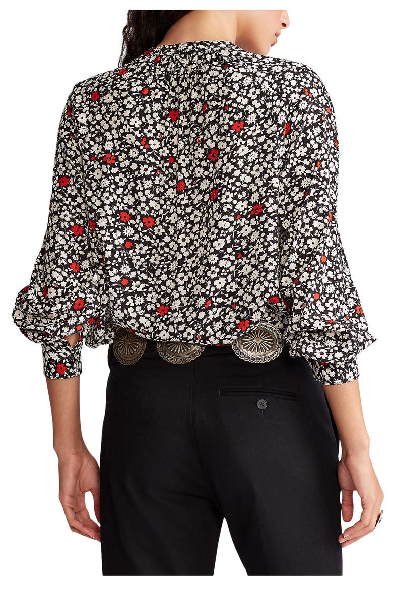 Floral Long Sleeve Blouse, Alternate, color, 749 POPPY FIELD FLORAL
