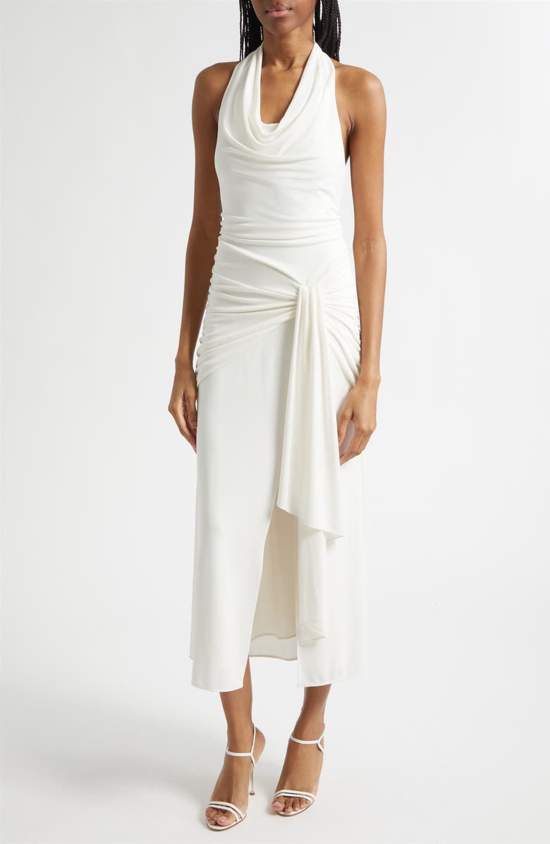 Cinq à Sept Kaia Halter Midi Dress, Alternate, color, Ivory