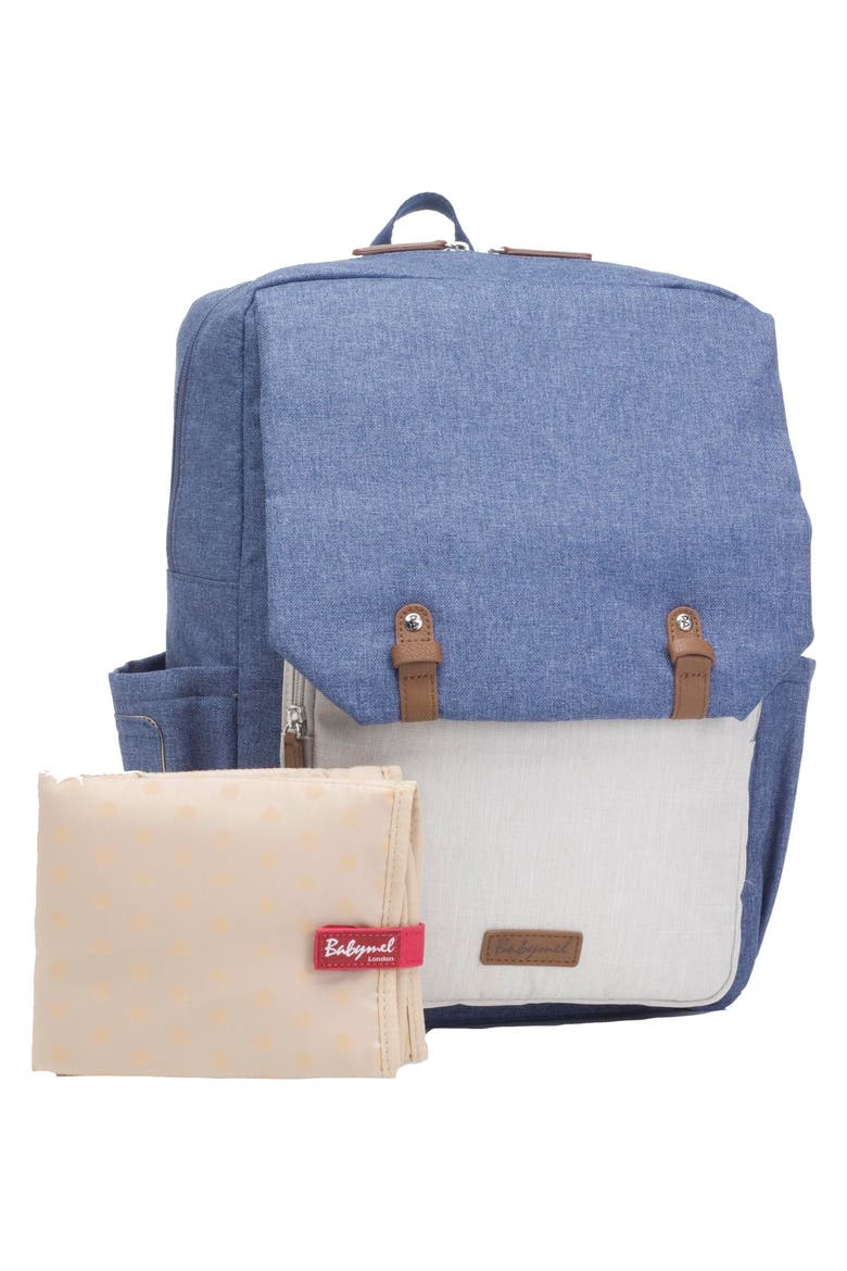 George Water Resistant Diaper Backpack, Alternate, color, MID BLUE/ OATMEAL
