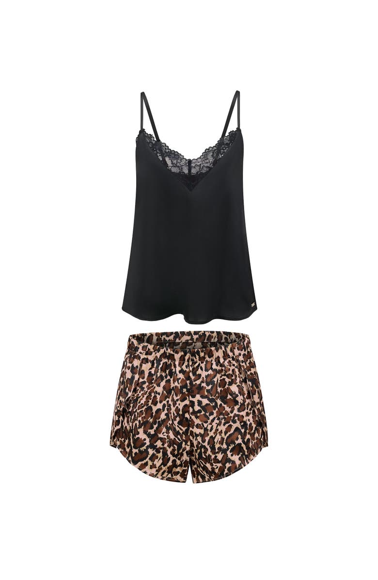 Adore Me Linny Pajama Cami & Shorts Set, Alternate, color, Animal Brown