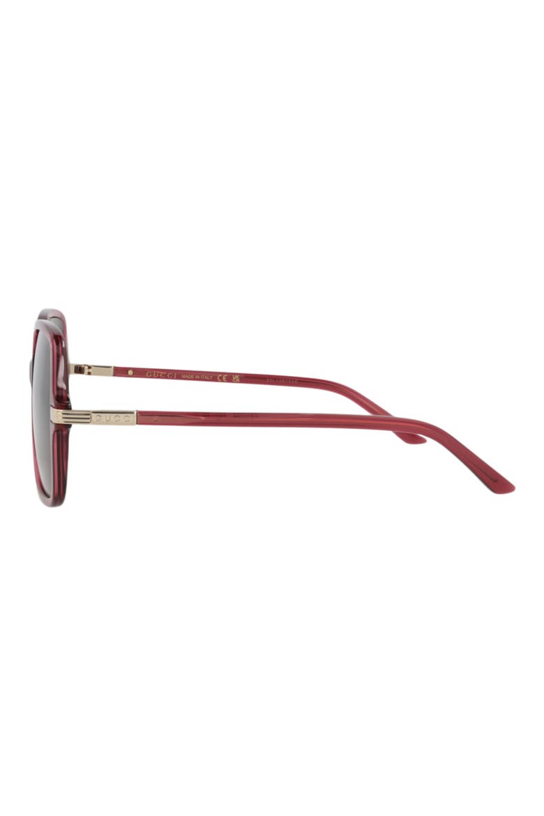 55mm Square Sunglasses, Alternate, color, BURGUNDY BURGUNDY BROWN