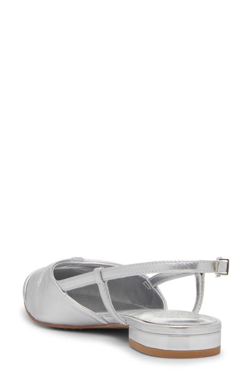 Vince Camuto Agnes Pointed Toe Slingback Flat In Silver