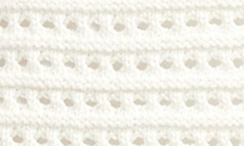 Shop Karen Kane Open Stitch Boat Neck Cotton Sweater In Off White