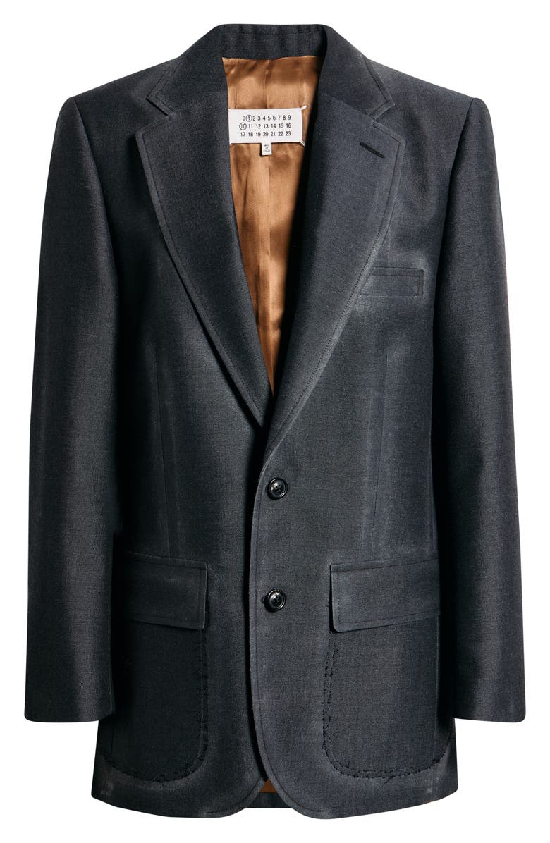 Maison Margiela Single Breasted Wool & Mohair Blazer, Main, color, Dark Grey Melange