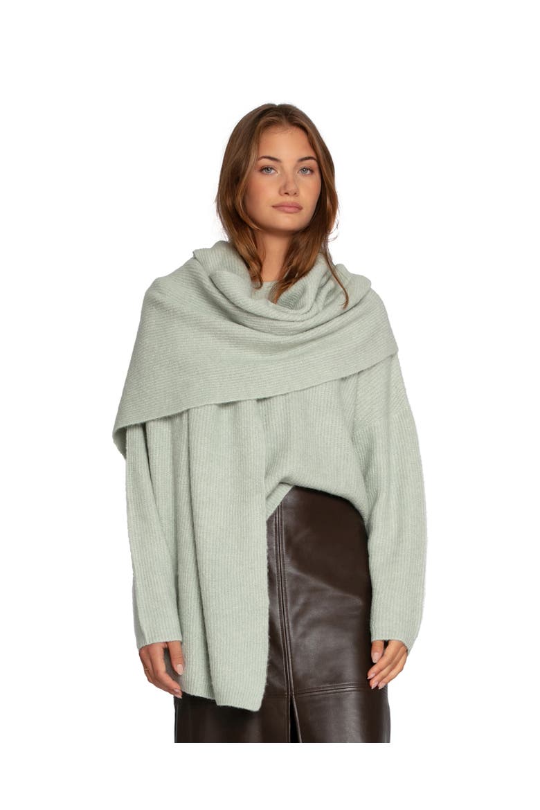 Wrap Me Up Scarf Sweater, Main, color, Light/Pastel Green