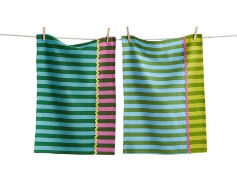 Cabana Stripe Dishtowel S/2 Multi Cotton Summer