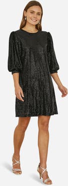 Yumi Balloon Sleeve Sequin Mini Dress