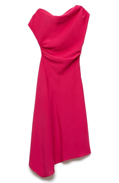 Mango Asymmetric One-shoulder Maxi Dress In Red