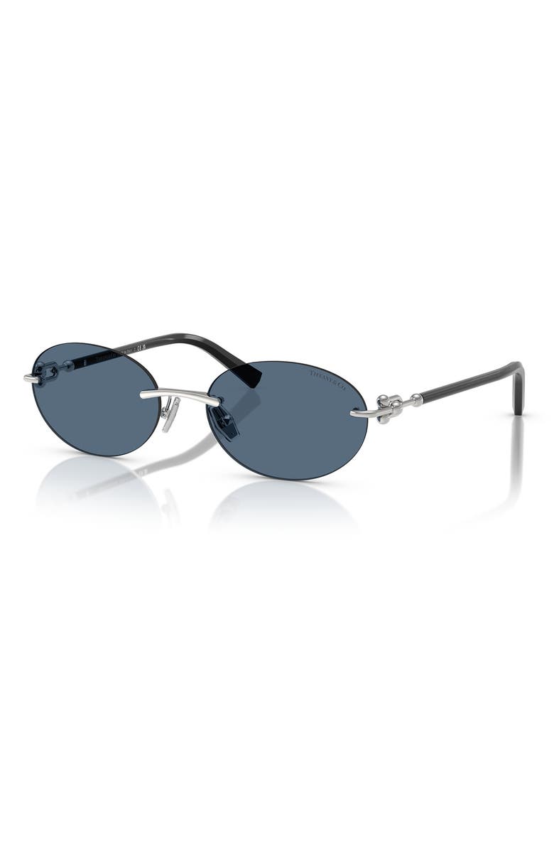Tiffany & Co. 56mm Oval Sunglasses, Alternate, color, Silver