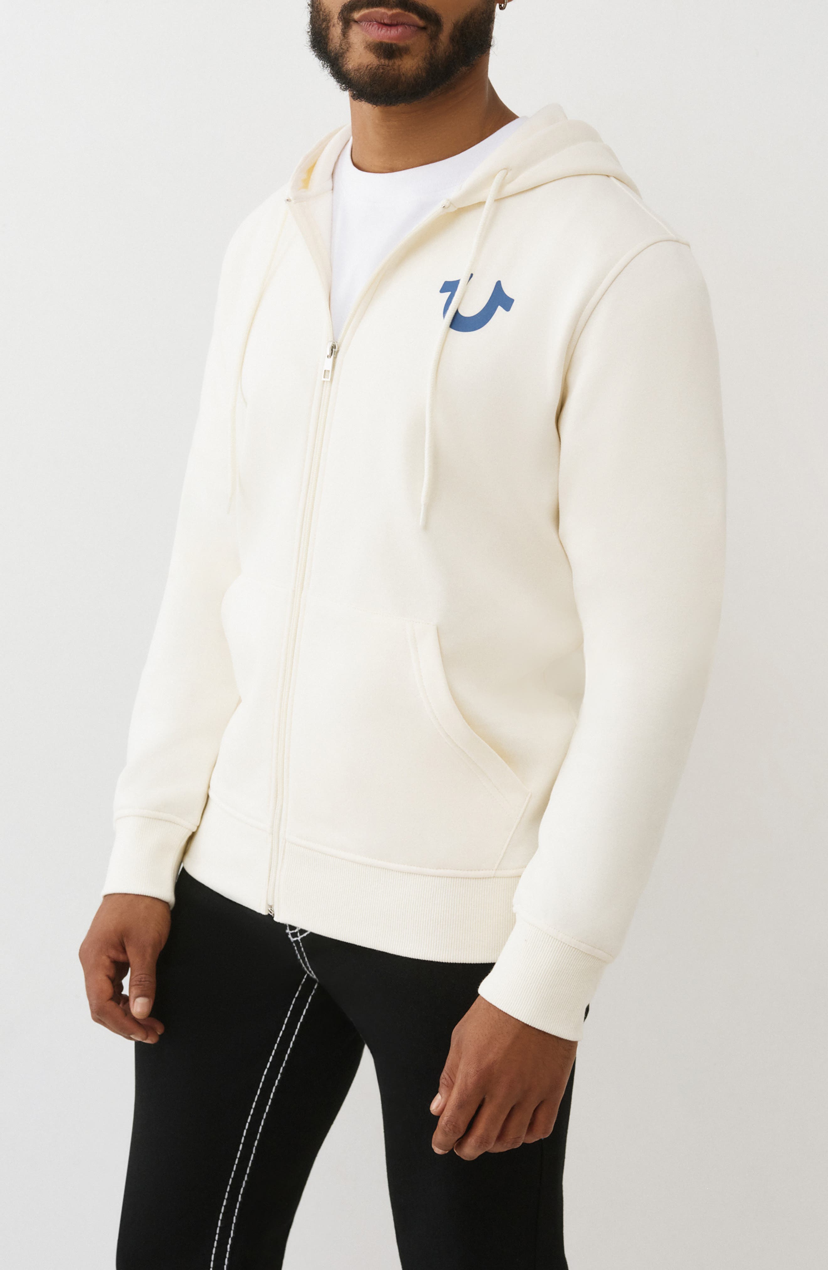 True Religion Stitched Logo Zip Hoodie (Men) | Nordstromrack