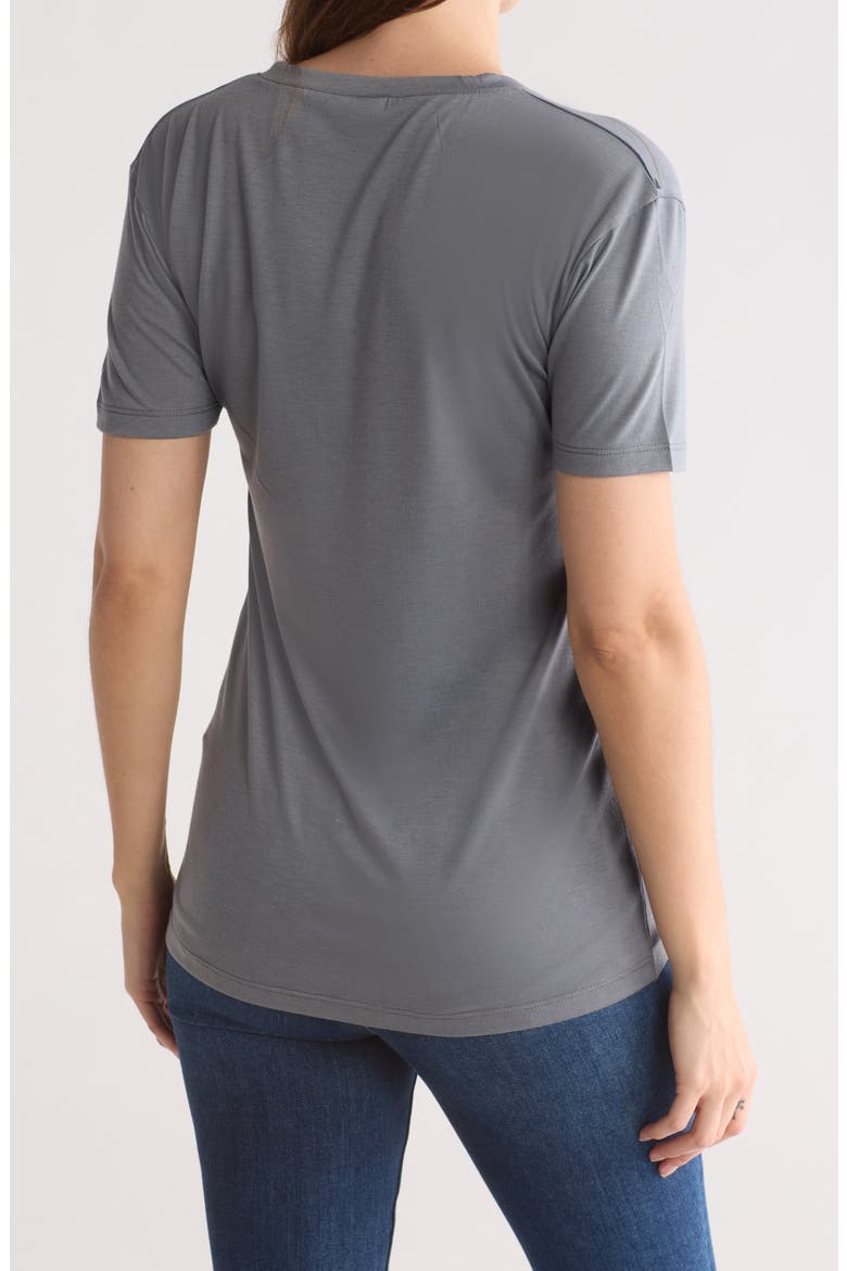 Deep V-Neck Boyfriend T-Shirt, Alternate, color, MUSHROOM