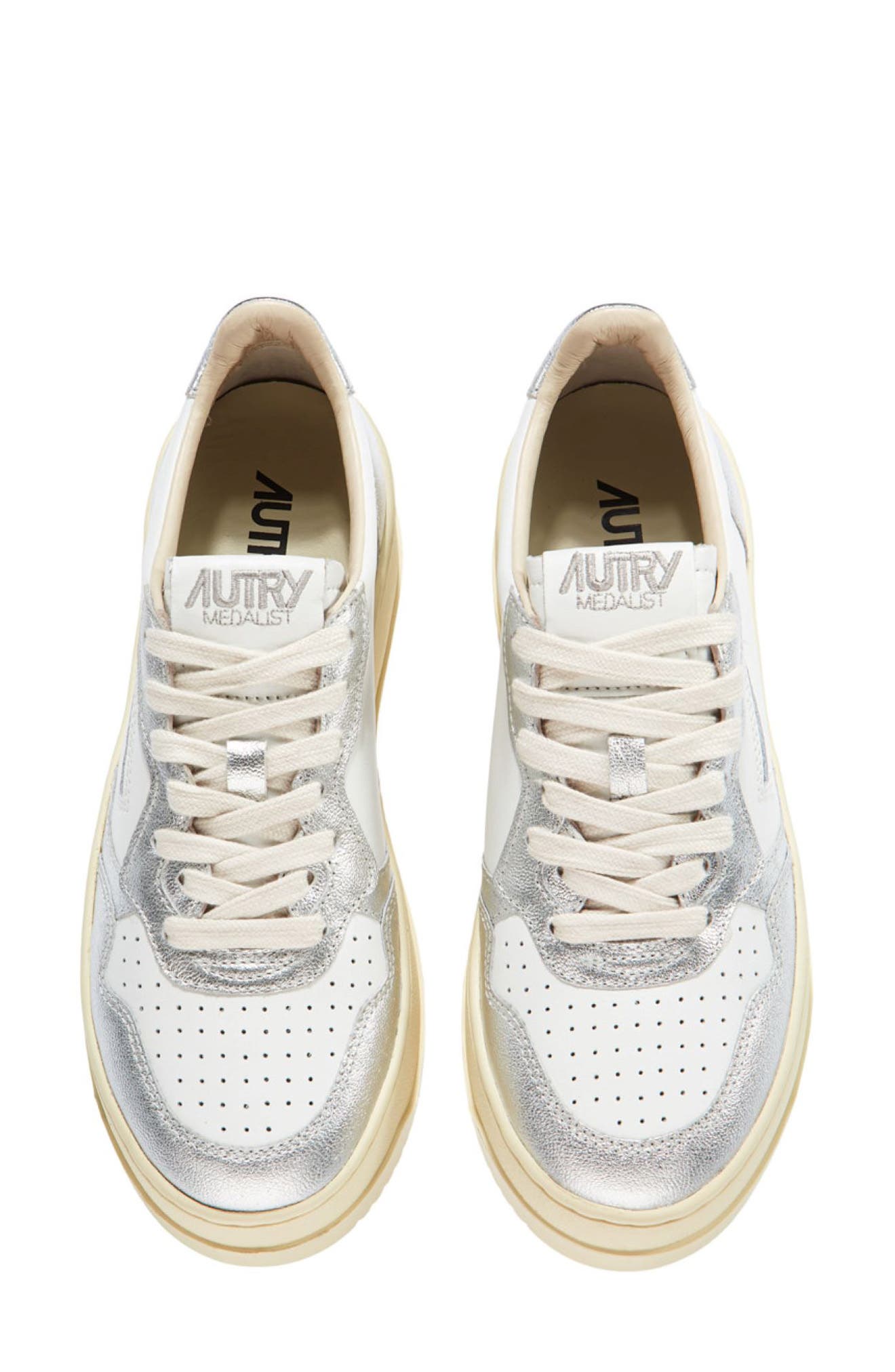 AUTRY Platform Sneaker, Alternate, color, White/ Silver