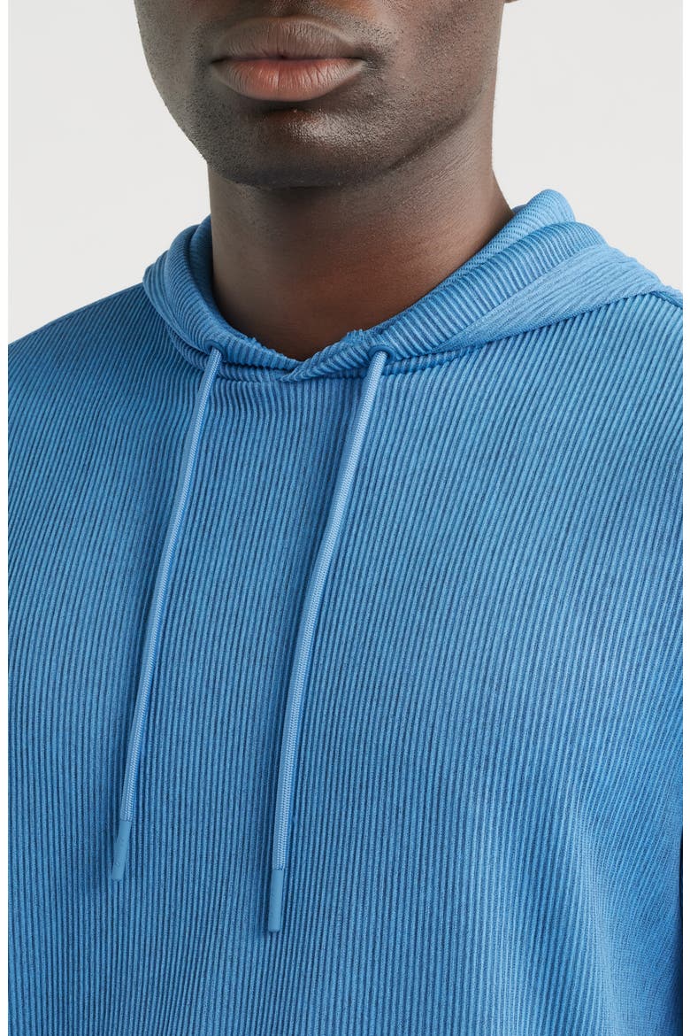Hoppin Heather Stretch Rib Knit Hoodie, Alternate, color, HEATHER SAILOR