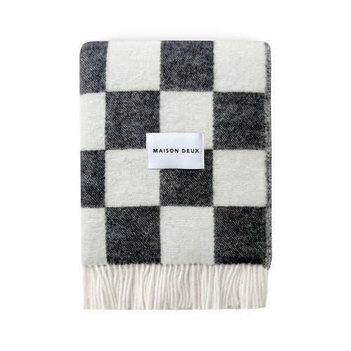 Maison Deux Checkerboard Blanket In Black