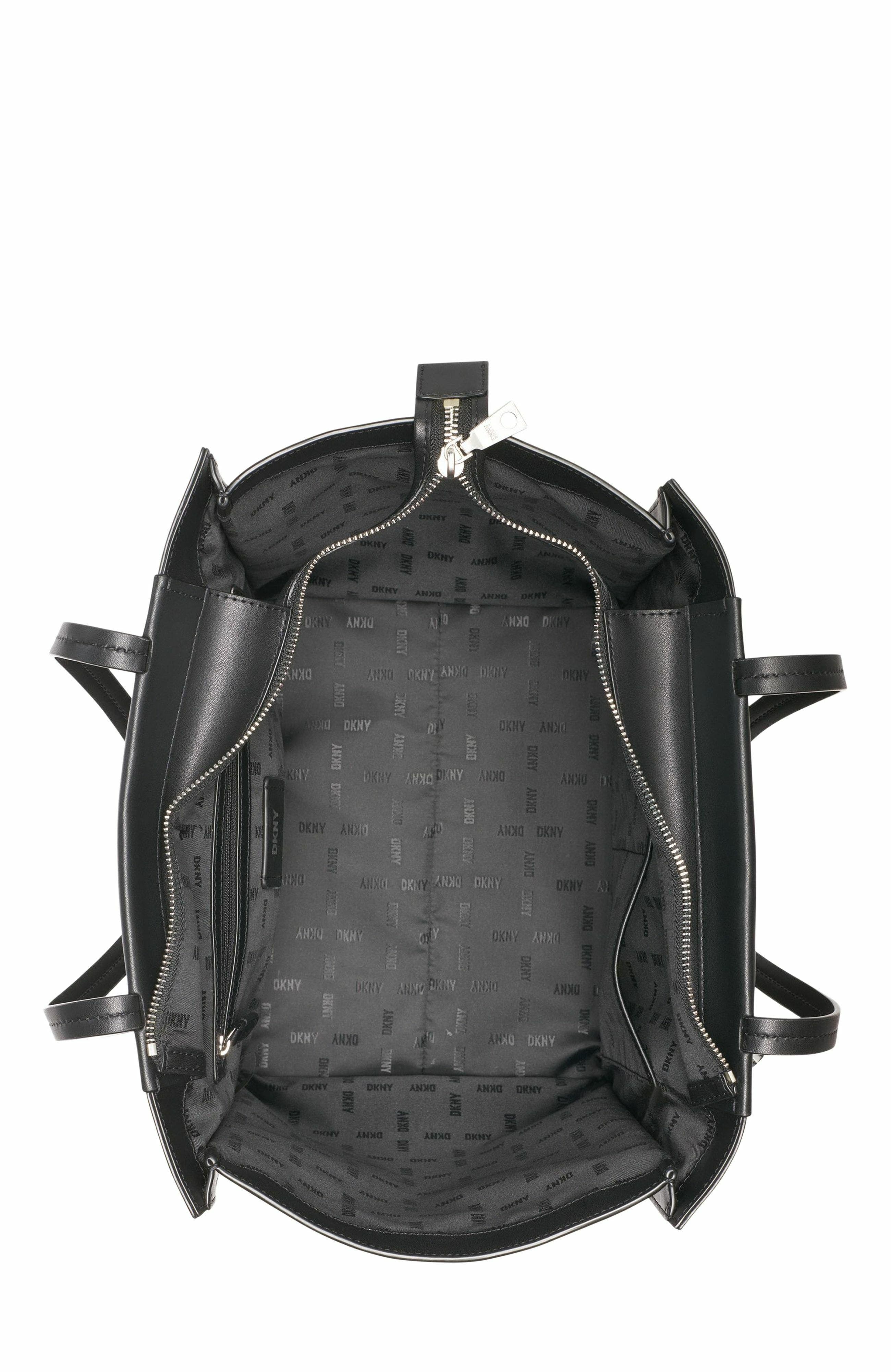 DKNY Pax Large Tote Bag, Alternate, color, Black/Silver