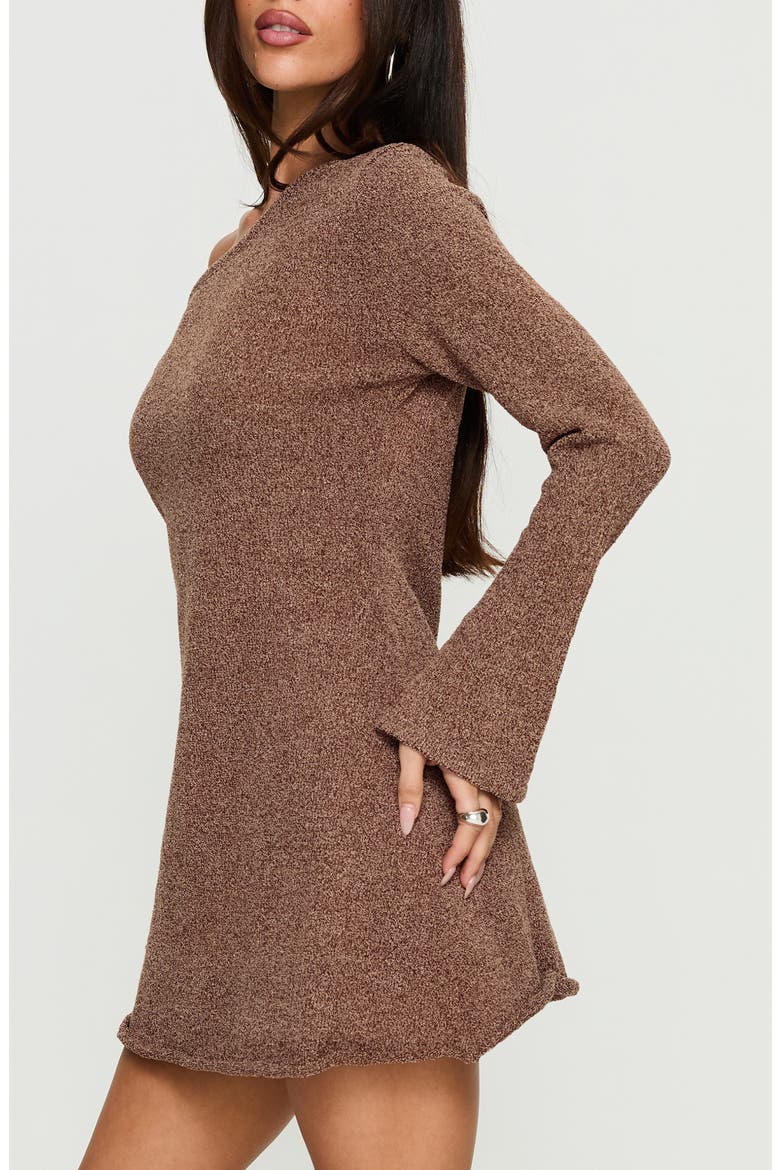 Jaede One-Shoulder Long Sleeve Minidress, Alternate, color, MOCHA