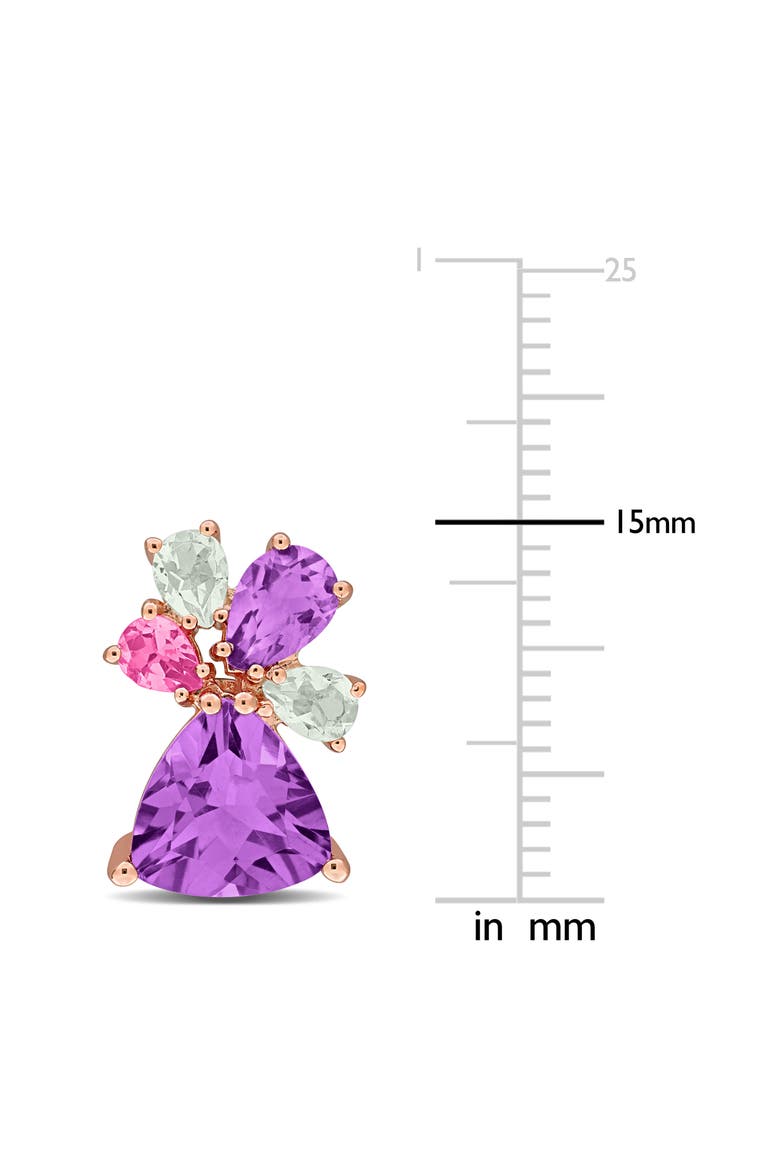 Semiprecious Stone Cluster Stud Earrings, Alternate, color, PURPLE