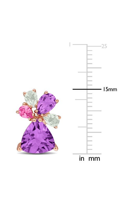 Delmar Semiprecious Stone Cluster Stud Earrings In Purple