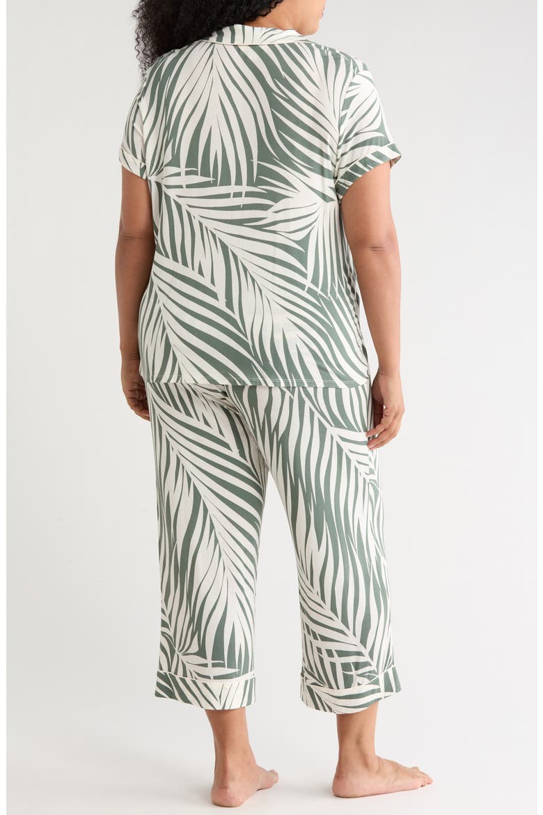 Tranquility Crop Pajamas, Alternate, color, GREEN A- IVORY PALMED