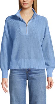 Lands' End Drifter Shaker Wedge Quarter Zip Sweater