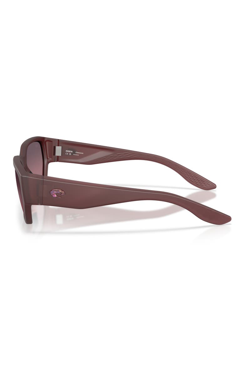 Clemente 58mm Polarized Rectangular Sunglasses, Alternate, color, STORMY SUNSET / ROSE