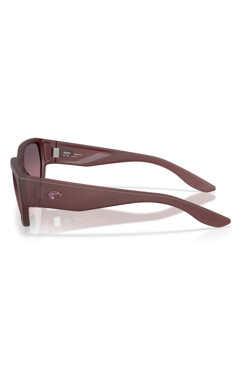Costa Del Mar Clemente 58mm Polarized Rectangular Sunglasses, Alternate, color, Stormy Sunset / Rose