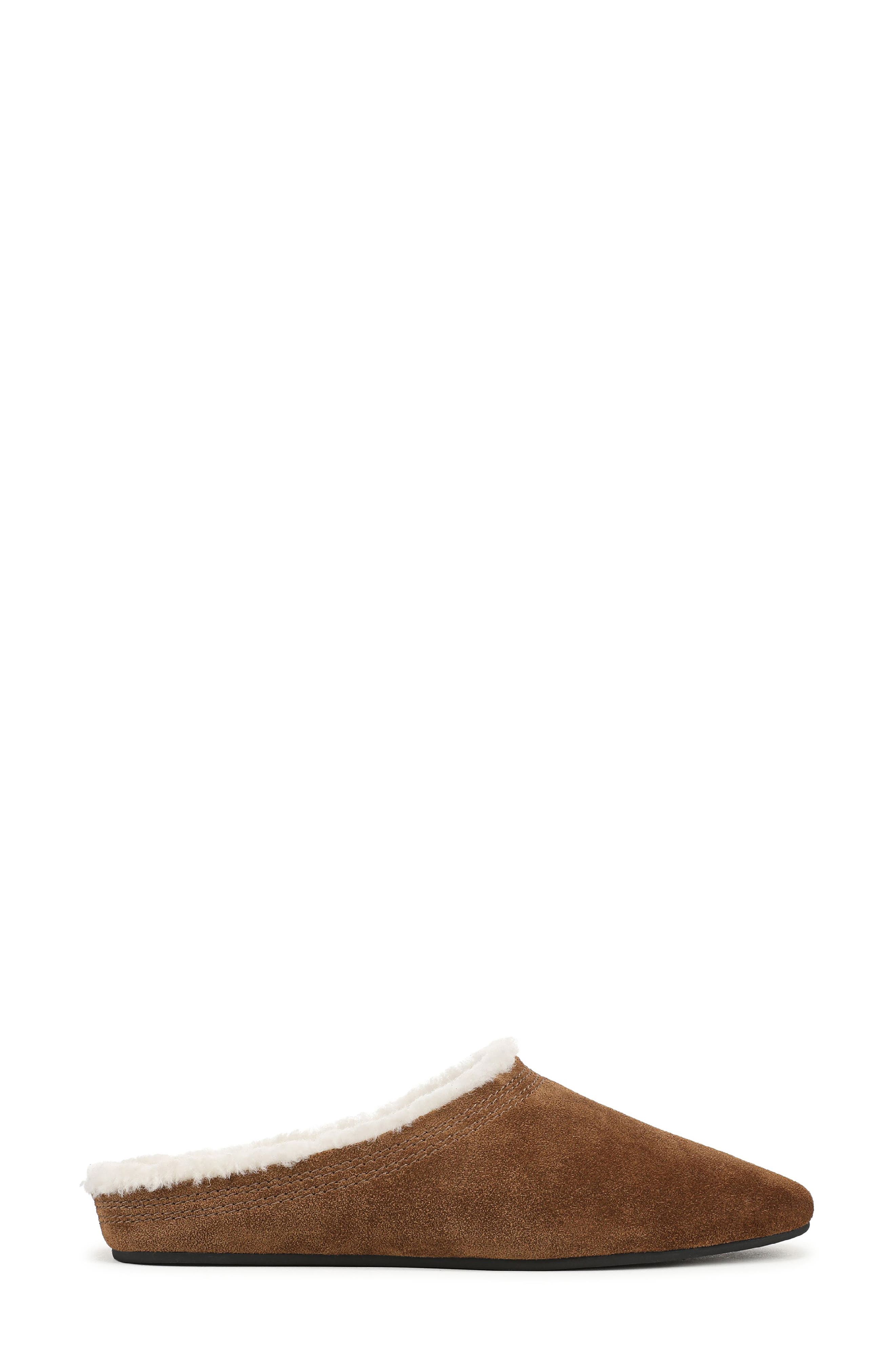 Narcisa Genuine Shearling Flat Mule, Alternate, color, CHESTNUT SUEDE