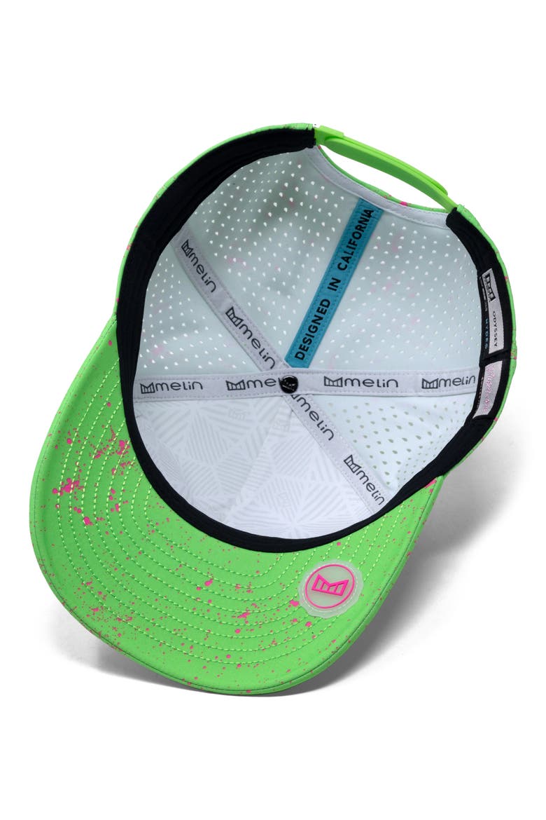 Odysea Neon Drip Hydro Performance Snapback Hat, Alternate, color, SLIME