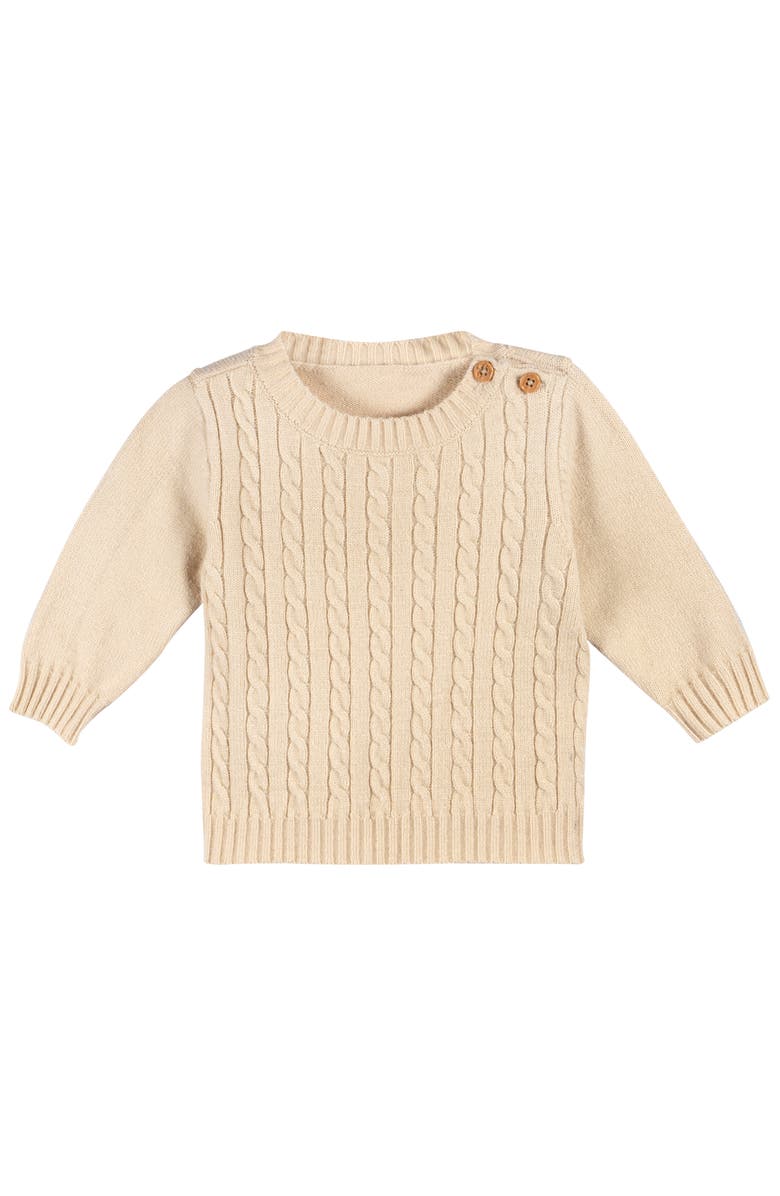 Just Born Cable Knit Sweater 2-Piece Set, Alternate, color, Tan